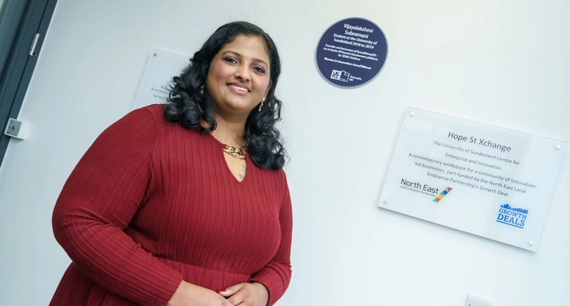 VJ Subramani honoured with purple plaque at University of Sunderland